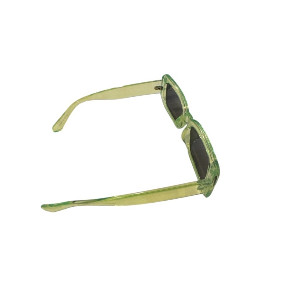 Translucent Lime Rectangular Sunglasses - Picture 6 of 9